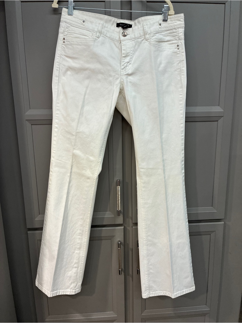 White House Black Market White Flare Jeans